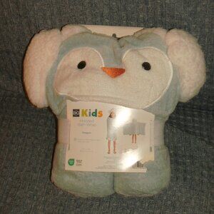 Adorable NWT The Big One Kids Hooded Bath Wrap PENGUIN 25" x 50" 100% Cotton NEW